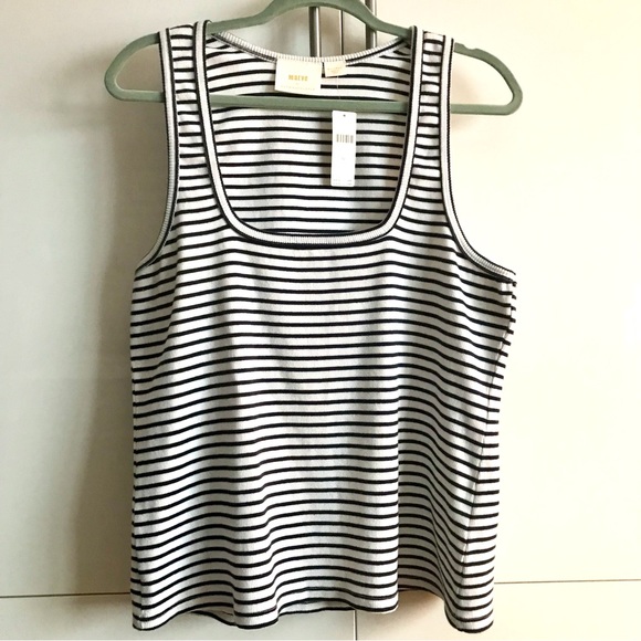 Anthropologie Maeve Blue Stripe Racerback Scoop Neck Tank Top Size XL NWT - Picture 5 of 16